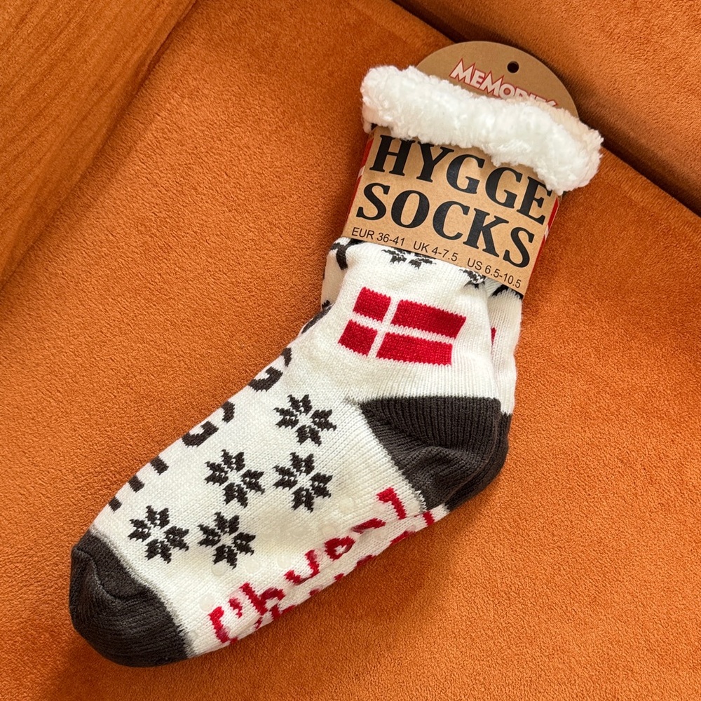 Hygge Socks - Black and White and red